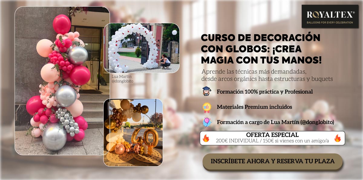 curso de decoración con globos royaltex